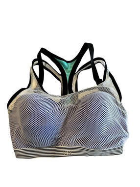 Victoria's Secret VSX Sport Mesh Active Sport Bra Sz 32DD Purple Black White